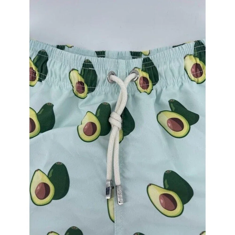 Azul Siete‎ Men's Swim Trunks Size Medium Avacado Print Blue